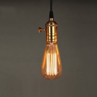 Industrial Edison Bulb Style Pendant Light Fixture With Polished Brass Socket Beautifulhalo Com - Edison Bulb Ceiling Light Fixture