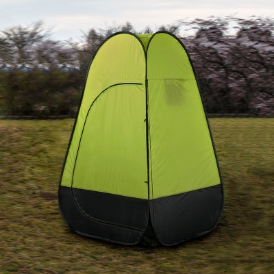 Pop Up Tent Shower Tent Portable Private Outdoor Toilet Tent Green Coating, 75 Inches High