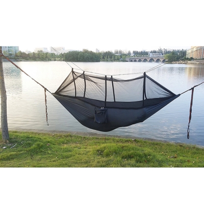 Lightweight Hammock Shelter Anti-Mosquito Net 1-2 Persons 3 Season Camping Tent, Black