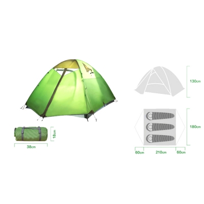 Lightweight 3-Person 3-Season Water Resistant Breathable Dome Tent