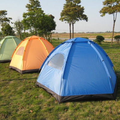 Easy up High Quality 3-Season Camping 3-Person Dome Tent, Orange