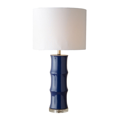 Blue Bamboo Base Table Lamp in Ceramics