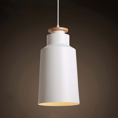 

Industrial Pendant Light with Cylinder Shade in Black and Wood Finished, Black;white, HL445860