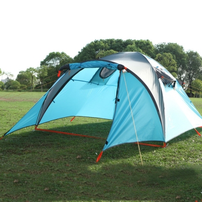 3-Person 4-Season Geodesic Tent for Winter Camping, Mountaineering and Fishing with Fiberglass Poles