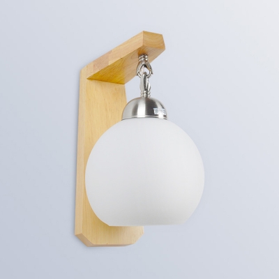 Industrial Mini Wall Sconce with Wood Base