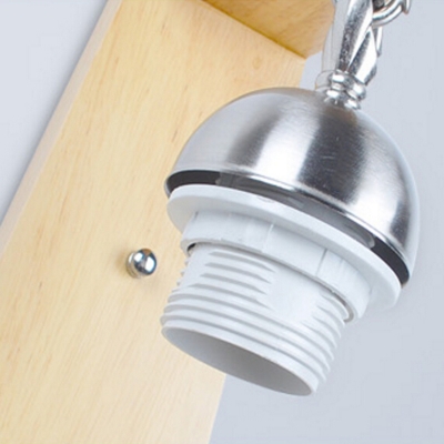 Industrial Mini Wall Sconce with Wood Base