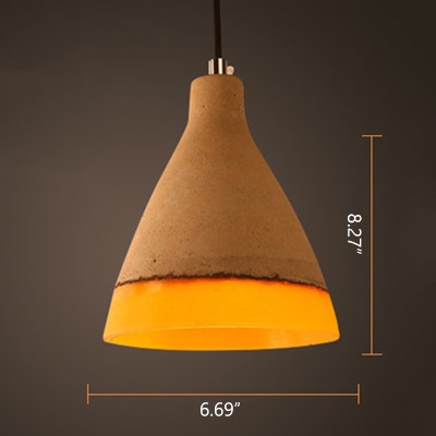 Industrial Cement/Resin Pendant Light with Conical Shade