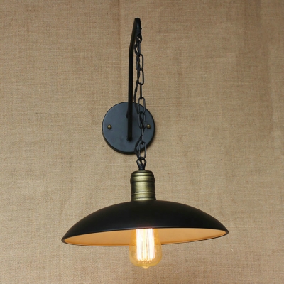 Vintage Wall Sconce Dome Shade Warehouse Style