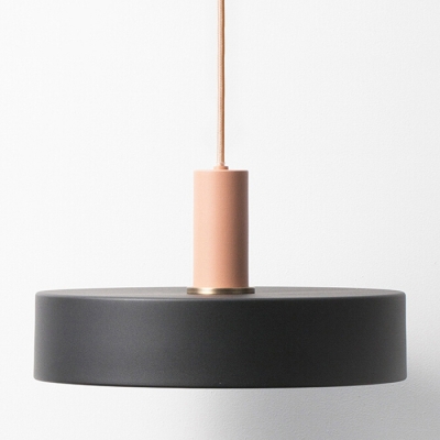 Industrial Pendant Light in Nordic Style with Flat Cylinder Shade