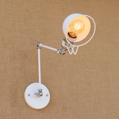 Vintage Swing Arm Wall Sconce in White