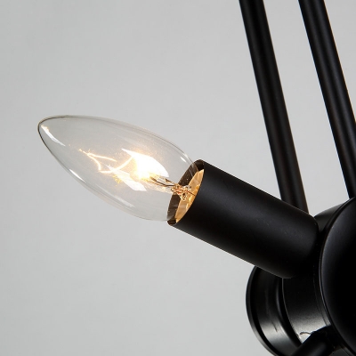 Industrial Multi Light Pendant Light Open Bulb Style, Wheel Shape Fixture