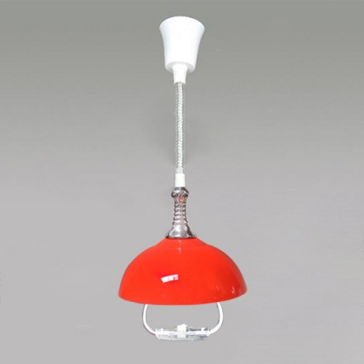 Industrial Extendable Hanging Lamp with Extendable Chain In Dome Shape, Multi Color Single Light