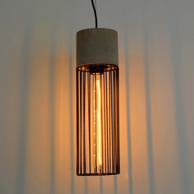 

Vintage Nordic Pendant Light Concrete with Cylinder Shade in Grey/Red, Red;gray, HL449137