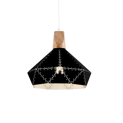 

Industrial Ceiling Light with Pentagon Shade, Polished Black, HL449318