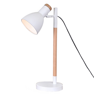 Industrial Desk Lamp with Metal Shade, Black/White/Red