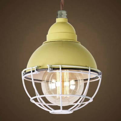 

Cage Style Bowl Shape Single Light LED Mini Hanging Pendant in Cream