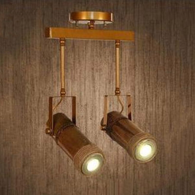 

Industrial Semi Flushmount Ceiling Light 2 Light with Cylinder Shade