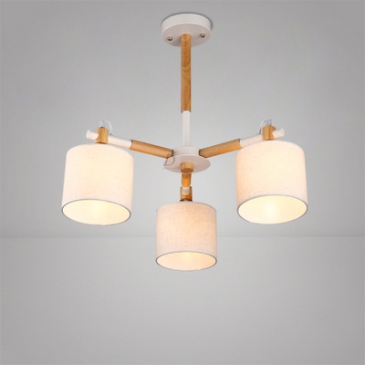 

Industrial 3 Light Adjustable Chandelier with Fabric Shade, HL449284