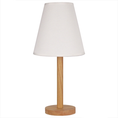 Vintage Wooden Accent Table Lamp with Fabric Shade