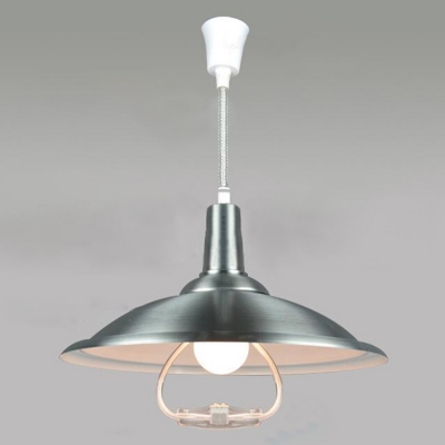 Industrial Hanging Lamp Extendable with Silver Cone Shade