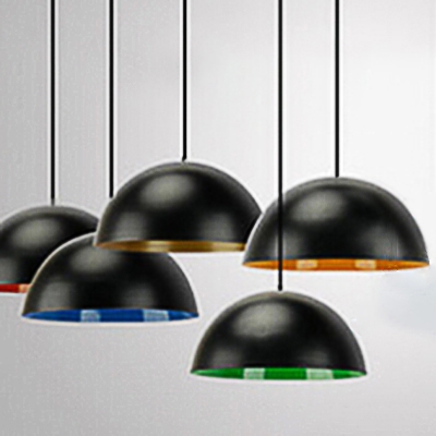 

Industrial Pendant Light with 14.17''W Bowl Shade, Black, Blue;gold;green;red;yellow, HL452763