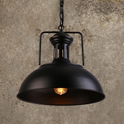 Vintage Pendant Light with Dome Metal Shade