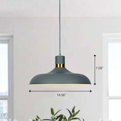 Vintage Pendant Light with 14.96''W Warehouse Metal Shade
