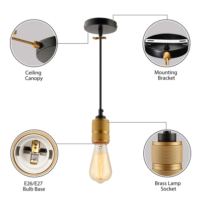Simple 1 Light Edison Bulb LED Pendant Lighting