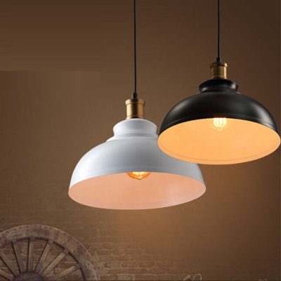 Industrial Pendant Light with 11.81''W Metal Shade in Barn Style