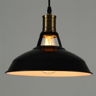 Industrial Barn Pendant Light with 15.35''W Metal Cage,Black