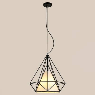 

Industrial Nordic Pendant Light with 17.72" Diamond Cage in Brown/White, HL454109