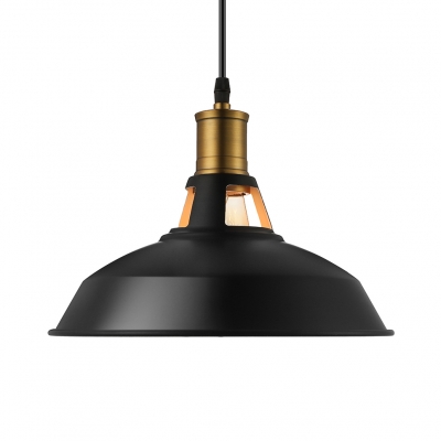 Industrial Barn Pendant Light in Retro Style 1 Light in Black