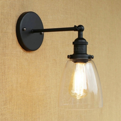 Industrial Wall Light in Nautical Style with 5.71''W Glass Shade