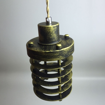 

Industrial Ceiling Pendant Light with 3.94''W Cylinder Cage in Bronze Finish, HL454157