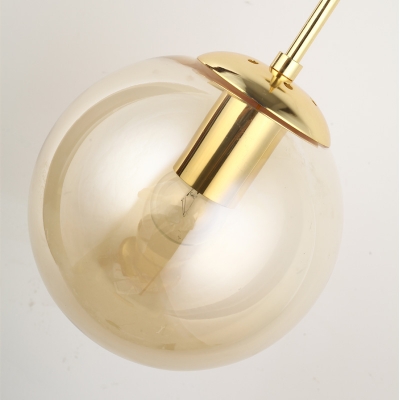 Industrial Hanging Wall Sconce with 7.09''W Globe Glass Shade, Gold
