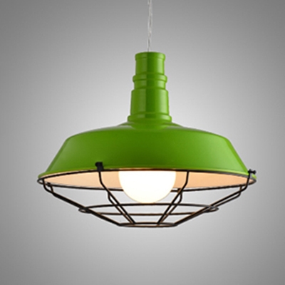 Industrial Ceiling Pendant Light with 14.17''W Metal Cage