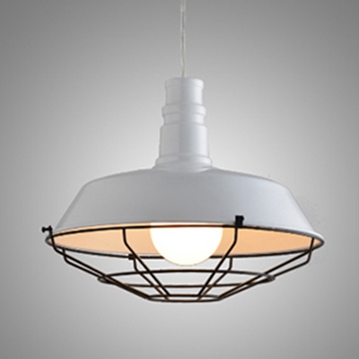 Industrial Ceiling Pendant Light with 14.17''W Metal Cage