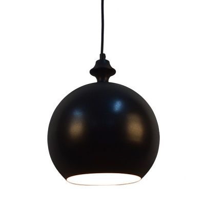 

Industrial Pendant Light with 9.45''W Metal Globe Shade, Black