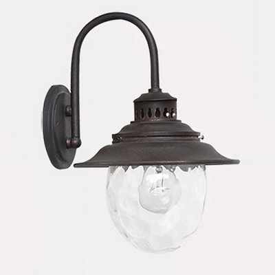 Industrial Wall Sconce in Vintage Style with Clear Glass Shade