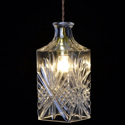 Industrial Pendant Light with Clear Glass Shade