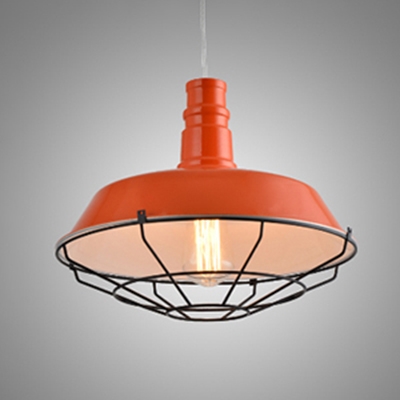 Industrial Ceiling Pendant Light with 14.17''W Metal Cage