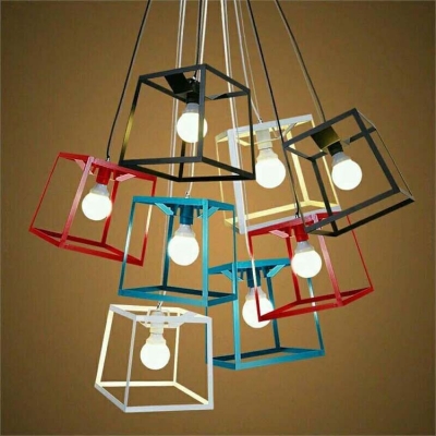 

Industrial Mini Pendant Light with 9.84''W Square Metal Shade, HL454187