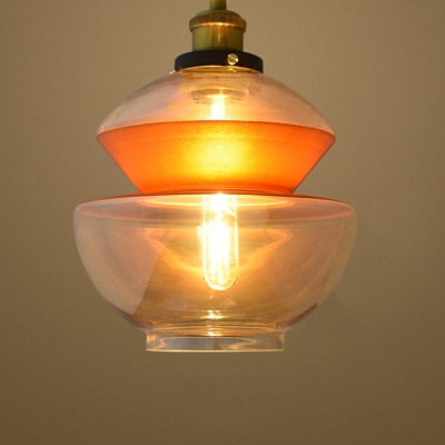 

Industrial Pendant Light with 8.66''W Clear Glass Shade, HL454072