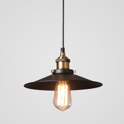 Industrial Pendant Light with 10.24''W Saucer Shape Shade