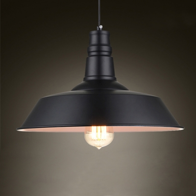 Industrial 18.11''W Barn Pendant Light in Retro Style in Black