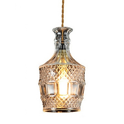 Industrial Pendant Light with 5.12''W Glass Shade