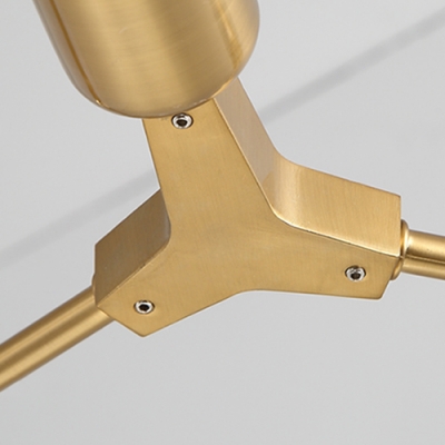 Industrial 3-Light Chandelier in Open Bulb Style, Gold