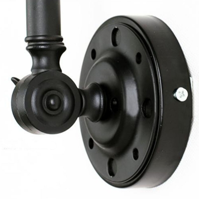 Industrial Wall Sconce with Adjustable Fixture Arm in Black Finish