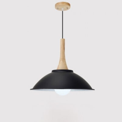 

Industrial Pendant Light Wooden with 14.17" Bowl Shade in Modern Style, HL454315