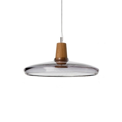 

Industrial Single Light Pendant Light Wooden in Contemporary Style with UFO Shade, Grey, HL454321